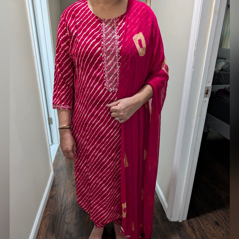 Pink and Gold Indian Dress - Like New!